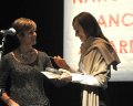 Amanda Hill of Grishko with the Winner of Grishko Award for the Best Female Dancer, given in memory of Richard Sherrington to Marianela Nunez
